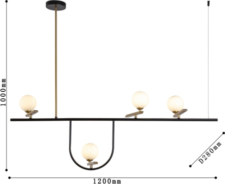 картинка Потолочная люстра на штанге Pouli 4109-4P от магазина BTSvet