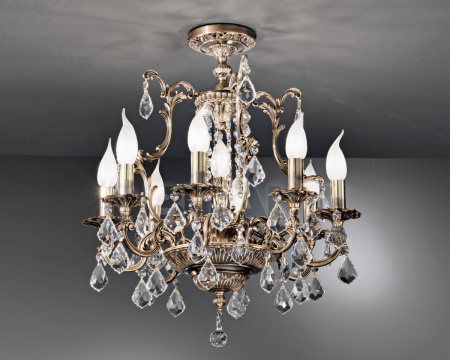 Потолочная люстра 855/8+1PL с хрусталем