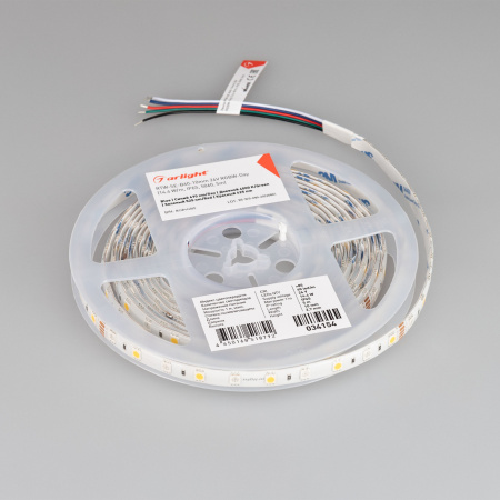 картинка Светодиодная лента RTW-SE-B60-10mm 24V RGBW-Day (14.4 W/m, IP65, 5060, 5m) (Arlight, Открытый) 034154 от магазина BTSvet