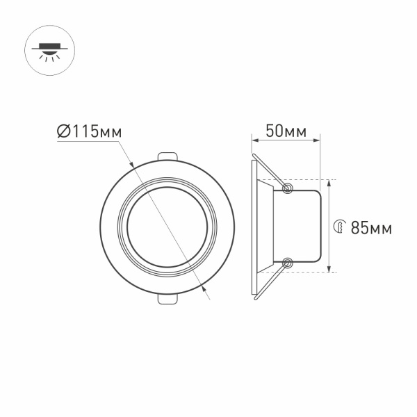 картинка Светодиодный Светильник встраиваемый LED LTD-80WH 9W Day White 120deg (Arlight, IP40 Металл, 3 года) 018410 от магазина BTSvet