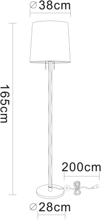 картинка Торшер с выключателем Wasat A4048PN-1CC от магазина BTSvet