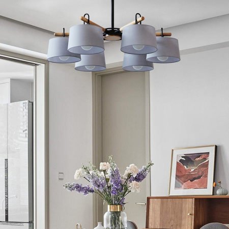 картинка Потолочная люстра на штанге EVEN 6 Gray от магазина BTSvet