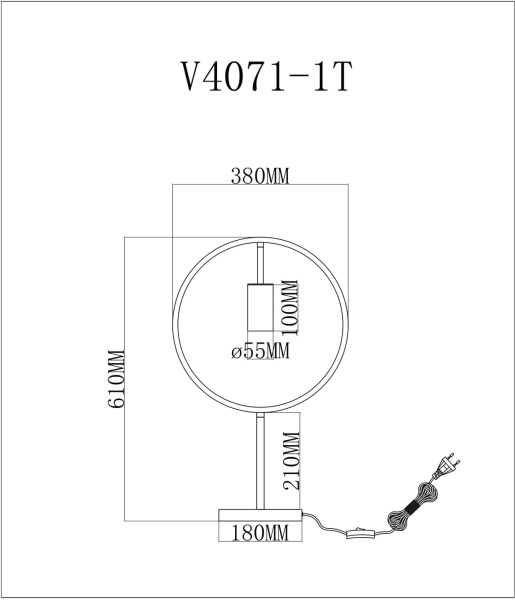 картинка Интерьерная настольная лампа Nasty V4071-1T от магазина BTSvet