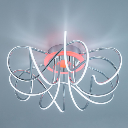 Потолочная люстра светодиодная с пультом управлением смартфоном и голосом регулировкой цветовой температуры и яркости Джемини Смарт CL229A161E RGB