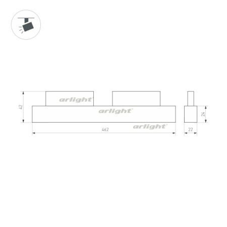 картинка Трековый светильник светодиодный MAG-ORIENT-FLAT-L465-16W Warm3000 (BK, 80 deg, 48V) (Arlight, IP20 Металл, 3 года) 033612 от магазина BTSvet