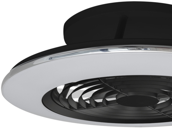 картинка Потолочная люстра светодиодная с вентилятором с пультом и управлением смартфоном регулировкой цветовой температуры и яркости Alisio 7495 от магазина BTSvet