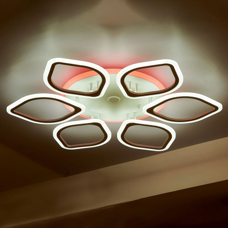 картинка Потолочная люстра светодиодная с пультом и управлением смартфоном регулировкой цветовой температуры и яркости RGB Ромби Смарт CL236A160E от магазина BTSvet