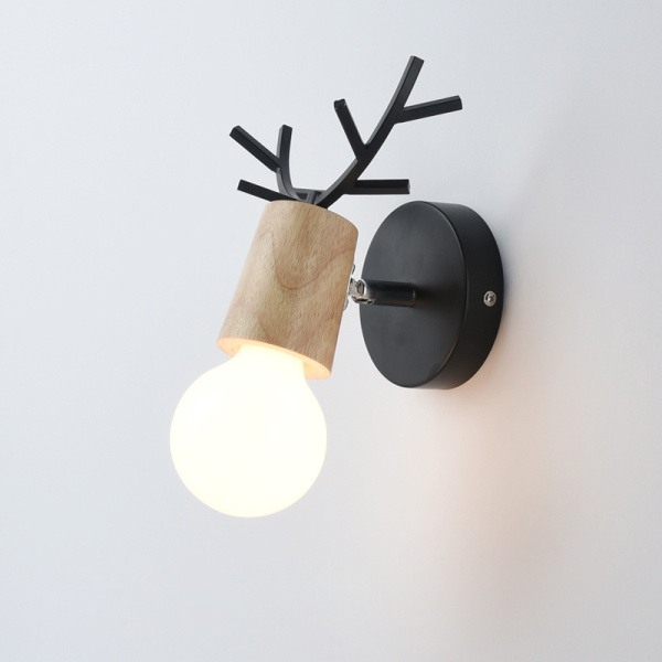 картинка Бра с рожками DEER A Wood/Black от магазина BTSvet