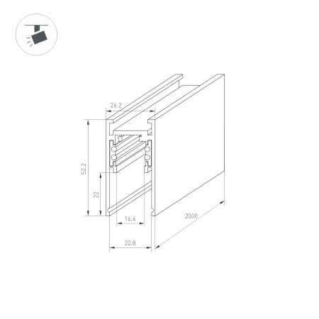 картинка Трек (шинопровод) MAG-ORIENT-TRACK-2652-2000 (BK) (Arlight, IP20 Металл, 3 года) 033632 от магазина BTSvet