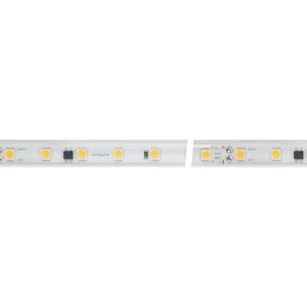 картинка Светодиодная лента ARL-50000PV-230V Cool 10K (5060, 54 LED/m, WP2) (Arlight, 8 Вт/м, IP65) 027055 от магазина BTSvet