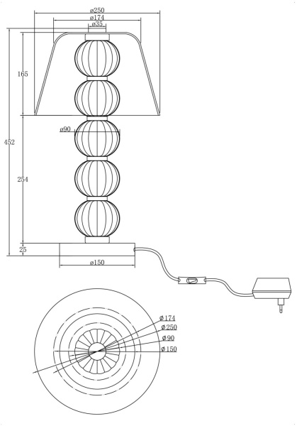 картинка Интерьерная настольная лампа светодиодная с выключателем Amulet MOD555TL-L9CH5K от магазина BTSvet