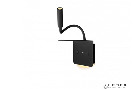 картинка Бра светодиодное с USB-портом и выключателем Support 7031C BK от магазина BTSvet