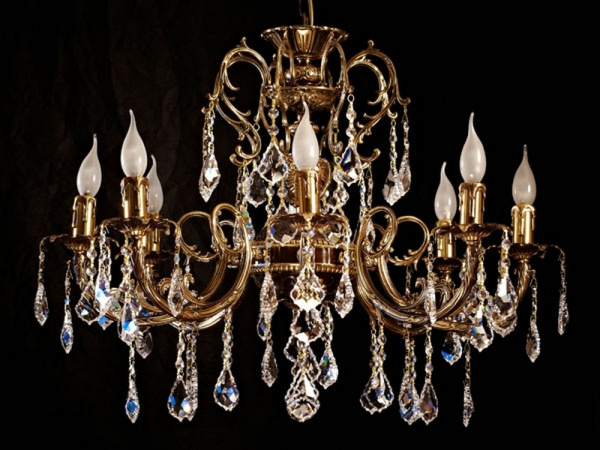 Подвесная люстра 8888/8 PB Leaf crystal