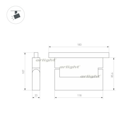 картинка Трековый светильник светодиодный MAG-ORIENT-FLAT-FOLD-S195-6W Day4000 (BK, 80 deg, 48V, DALI) (Arlight, IP20 Металл, 3 года) 034658 от магазина BTSvet