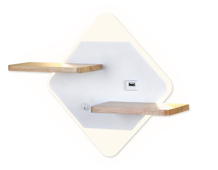 Настенный светильник светодиодный с выключателем и USB-портом FW100