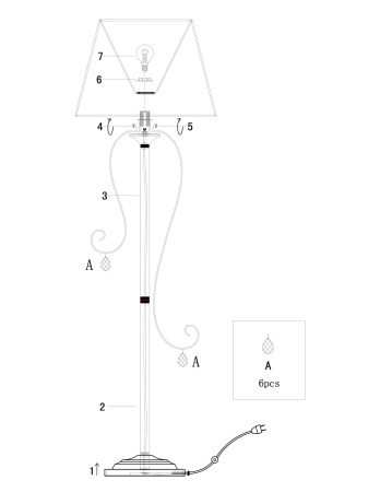 картинка Торшер Simone FR2020-FL-01-BG от магазина BTSvet