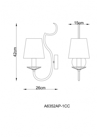 картинка Бра Andrea A6352AP-1CC от магазина BTSvet