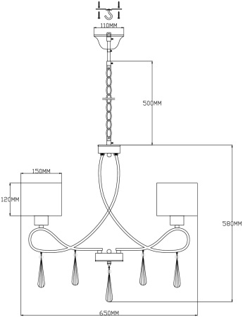 картинка Подвесная люстра Mae V2563-5P от магазина BTSvet