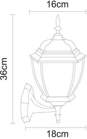 картинка Настенный фонарь уличный Pegasus A3151AL-1BN от магазина BTSvet