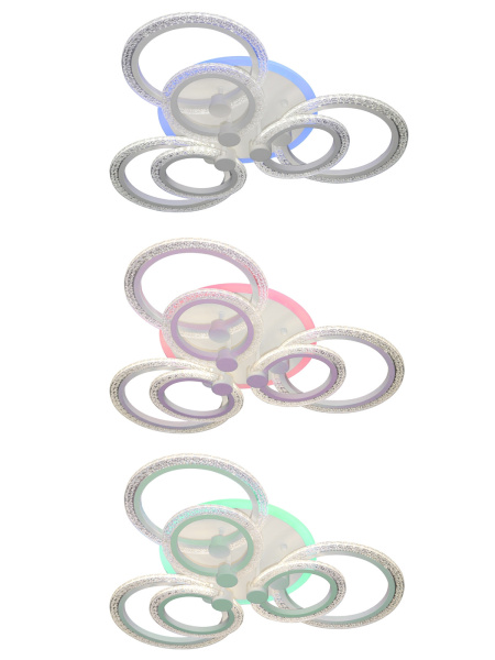 картинка Потолочная люстра светодиодная с пультом и управлением со смартфона регулировкой яркости и цветовой температуры ночной режим таймер HIGH-TECH LED LAMPS 82013 от магазина BTSvet