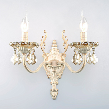 Бра 3281/2 белый с золотом/тонированный хрусталь Strotskis