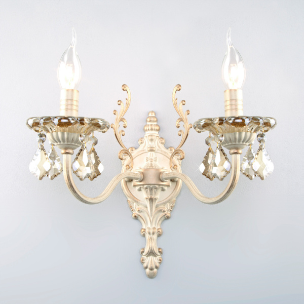 Бра 3281/2 белый с золотом/тонированный хрусталь Strotskis