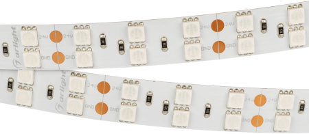 Светодиодная лента RT 2-5000 24V Yellow 2x2 (5060, 600 LED, LUX) (Arlight, 28.8 Вт/м, IP20) 011263