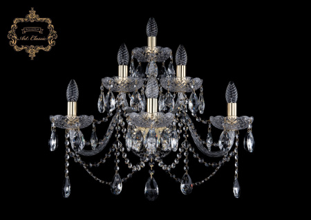 Хрустальное бра 10.12.3+2+1.240.XL.Gd.Sp