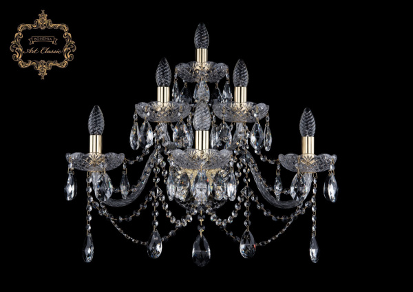 Хрустальное бра 10.12.3+2+1.240.XL.Gd.Sp