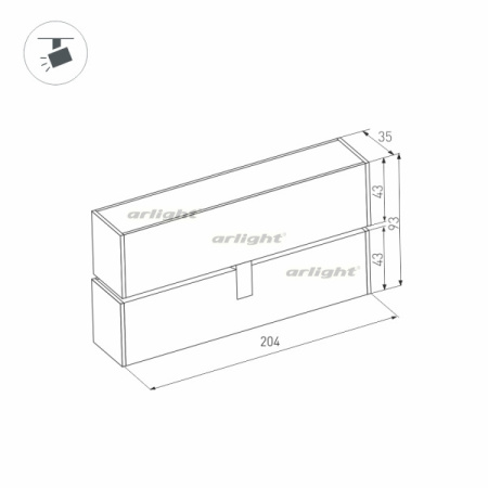 картинка Трековый светильник светодиодный MAG-FLAT-FOLD-45-S205-6W Warm3000 (BK, 100 deg, 24V) (Arlight, IP20 Металл, 3 года) 026987 от магазина BTSvet