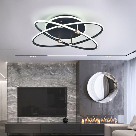 картинка Потолочная люстра светодиодная с пультом и управлением со смартфона регулировкой цветовой температуры и яркости ночным режимом и таймером LED LAMPS 81235 от магазина BTSvet