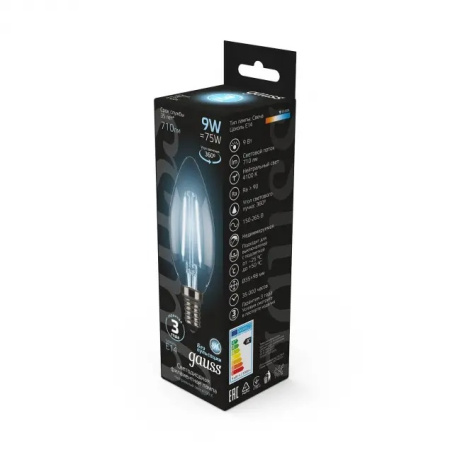 картинка Лампочка LED Filament Candle E14 9W 4100К 1/10/50 103801209 от магазина BTSvet
