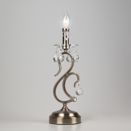 Настольная лампа свеча 12505/1T античная бронза Strotskis
