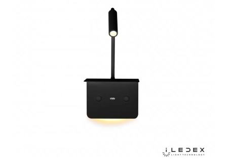 Бра светодиодное с USB-портом и выключателем Support 7031C BK