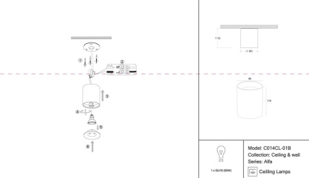 картинка Накладной светильник Alfa C014CL-01B от магазина BTSvet