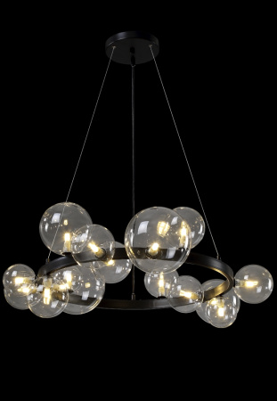 картинка Подвесная люстра светодиодная AGATA SP15 V2 BLACK/TRANSPARENTE от магазина BTSvet