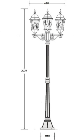 картинка Наземный фонарь ASTORIA 2M 91408MB Bl ромб от магазина BTSvet