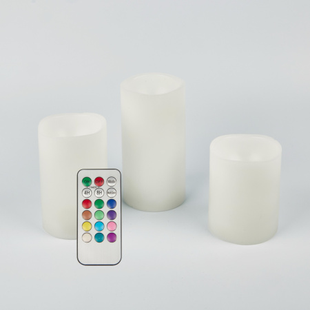 Декоративная свеча светодиодная с пультом ULD-F052 RGB RC CANDLE SET3