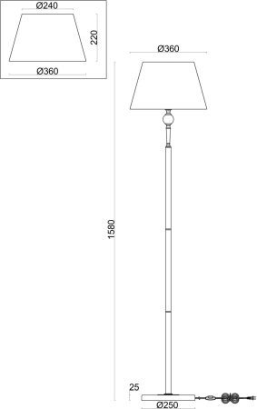 картинка Торшер Rosemary FR2190FL-01N от магазина BTSvet