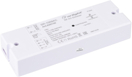 Диммер SR-1009AC (230V, 2x1.2A) (Arlight, IP20 Пластик, 3 года) 020730