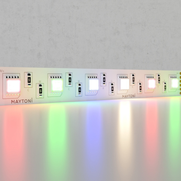Светодиодная лента 24В 5050 21Вт/м RGB-MIX 5м IP20 Black арт.20039