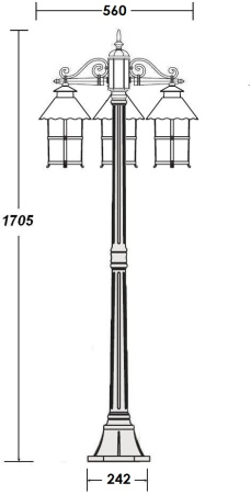 картинка Наземный фонарь CAIOR 1 81508B Gb от магазина BTSvet