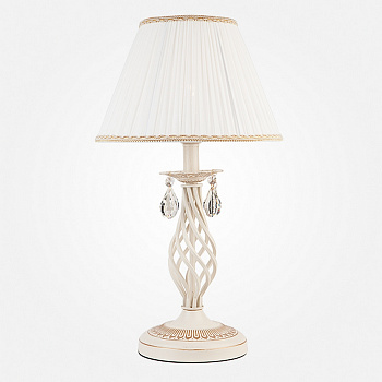 Интерьерная настольная лампа Amelia 10054/1 белый с золотом/прозрачный хрусталь Strotskis