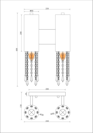 картинка Бра настенное V10011-2W Klimand от магазина BTSvet