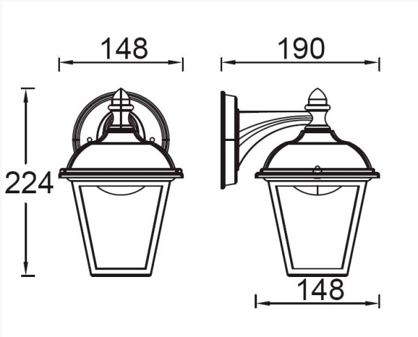 картинка Настенный фонарь уличный светодиодный IP44 W2612S-3K Bl от магазина BTSvet