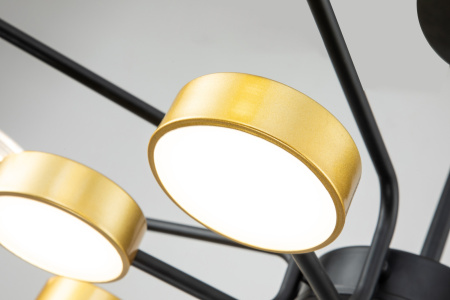 картинка Люстра потолочная светодиодная на штанге Halo 10211/SG LED*212W Gold/Black от магазина BTSvet