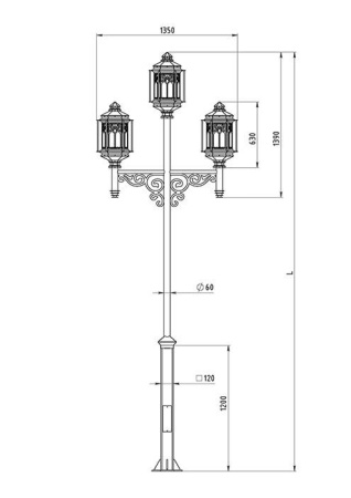 картинка Наземный фонарь Palazzo 530-43/b-50 от магазина BTSvet