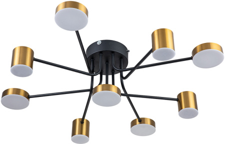 картинка Потолочная люстра на штанге Ogma 10235/9 LED*110W Black/Brass от магазина BTSvet