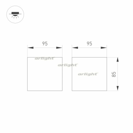 картинка Накладной светильник LED SP-ORIENT-SURFACE-TC-S95x95-20W Day4000 (BK, 30 deg, 230V) (Arlight, IP20 Металл, 5 лет) 031867 от магазина BTSvet