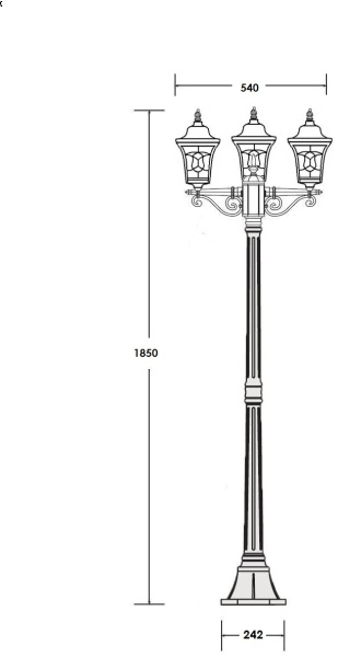 картинка Наземный фонарь VENECIA 2S 91808SB Bl от магазина BTSvet